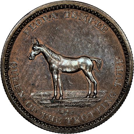 NY 820E NGC MS65 1860 Indian Race Horse New York City Merchant token