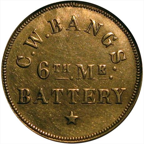 ME A-25N      R9       EF      C. W. Bans 6th Maine Battery Sutler token 