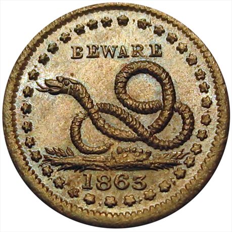 136/397 a      R1       MS64  Beware "Copper Head" snake