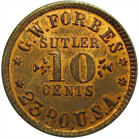 OH  N-10 C    R8       MS64 Forbes Sutler 23rd Ohio Sutler token