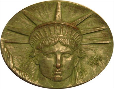 ANS Medal 1986 Statue of Liberty Centennial by Eugene Daub 102x80mm Bronze MS63 