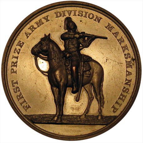 Mint Medal Army Division First Prize Marksmanship.  Julian MK-6 Bronzed 51mm