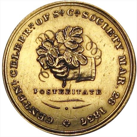 South Carolina Society Centennial Members Medal 1837.  Silver 32mm AU