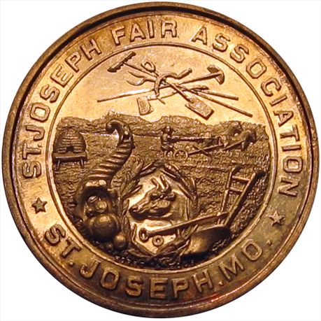 St. Joseph Fair Association St. Joseph Missouri Award Medal.  Silver 41mm MS63