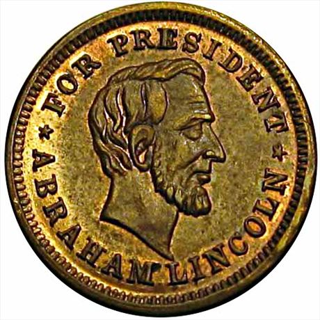 49  -  132A/149 a  R5  MS64 1864 Abraham Lincoln Patriotic Civil War token