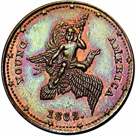 204  -  MA760A-1a  R7  MS64 Bolen Springfield Massachusetts Civil War token