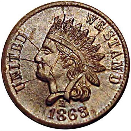 322  -  NY630 M- 6ao  R6  MS63 Shattered Die New York Civil War token