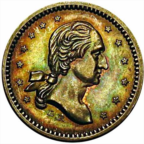 321  -  NY630 K-9f  R8  MS64 Silver George Washington New York Civil War token