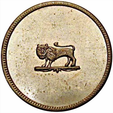 370  -  OH165FX-15a  R5  MS64 Die Sinker Lion Cincinnati Ohio Civil War token