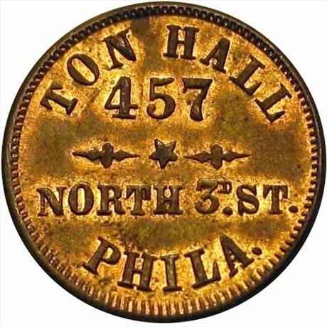 418  -  PA750A-1b  R2  MS63 Philadelphia Pennsylvania Civil War token