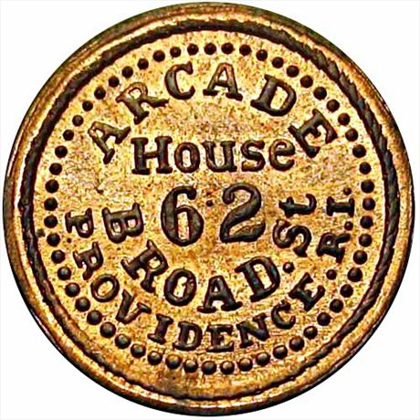 438  -  RI700A-3a  R9  MS62 Rare variety Providence Rhode Island Civil War token