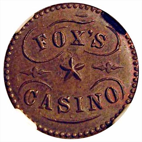 420  -  PA750Ja-1a  R5 NGC MS63 Casino Philadelphia Pennsylvania Civil War token