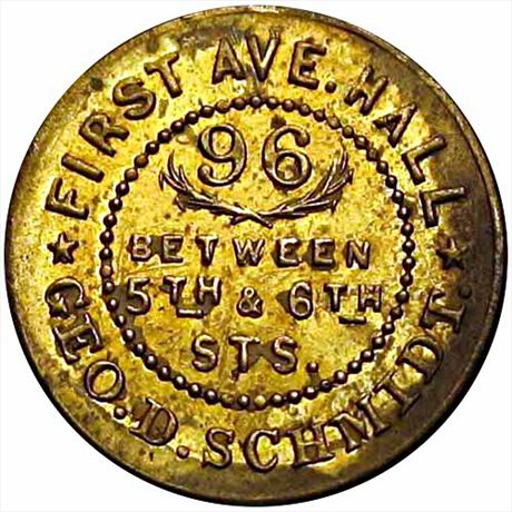 338  -  NY630BN-1b  R7  MS60 Brass New York Civil War token