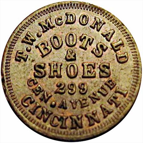 364  -  OH165DM-2a1  R3  AU Cincinnati Ohio Civil War token