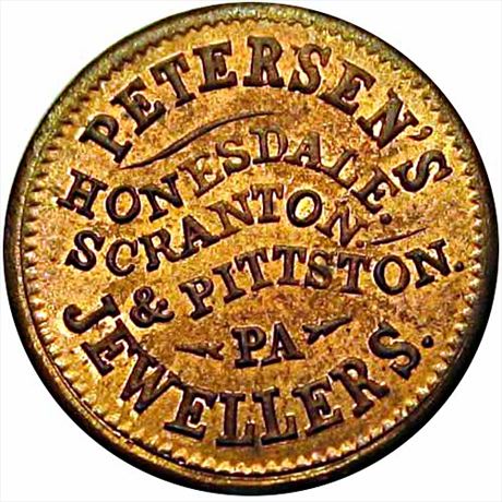415  -  PA464A-2a  R8  MS63 Honesdale Pennsylvania Civil War token