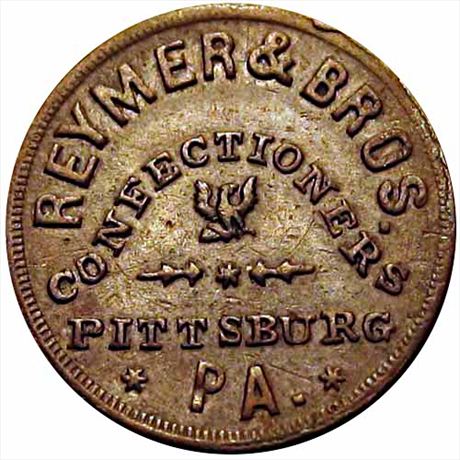 437  -  PA765T-1a  R3  EF Pittsburgh Pennsylvania Civil War token