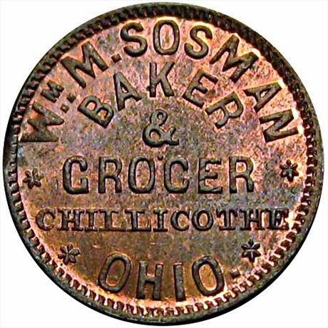352  -  OH160I-1a  R4  MS62 Chillicothe Ohio Civil War token