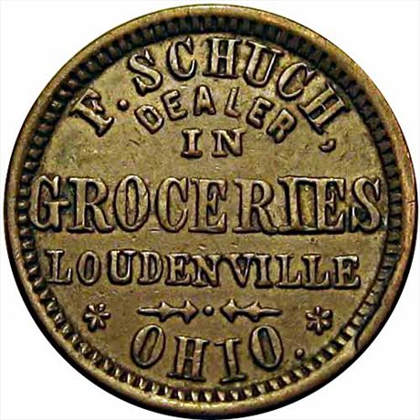 389  -  OH485A-1a  R4  EF Loudenville Ohio Civil War token