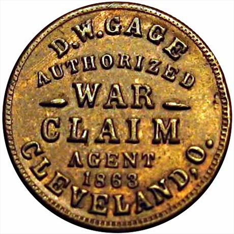 377  -  OH175G-1a  R3  AU+ Cleveland Ohio Civil War token