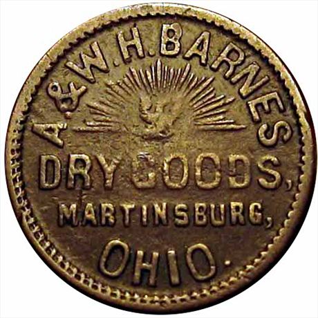 390  -  OH530A-1a  R4  VF Martinsburg Ohio Civil War token