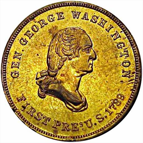 423  -  PA750Lc-1b  Unlisted  AU George Washington Philadelphia Civil War token