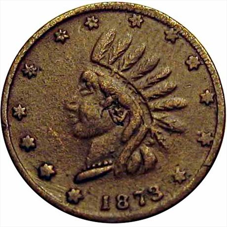 375  -  OH170A-1a  R5  FINE+ 1873 Clarksburg Ohio Civil War token