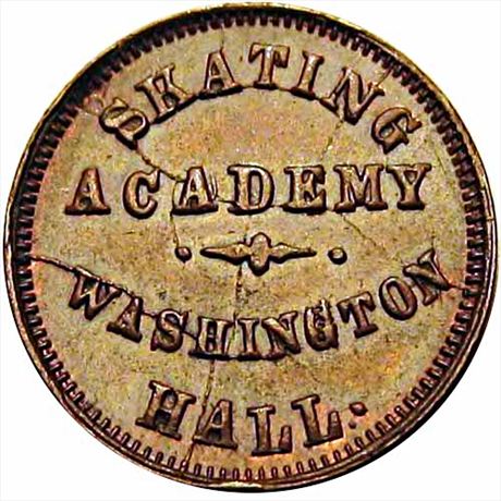 419  -  PA750F-1a  R4  AU+ Dancing Academy Philadelphia PA Civil War token