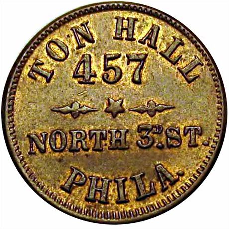 417  -  PA750A-1b  R2  AU+ Philadelphia Pennsylvania Civil War token