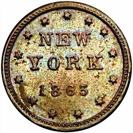 337  -  NY630BK-3a  R5  MS62  New York Civil War token