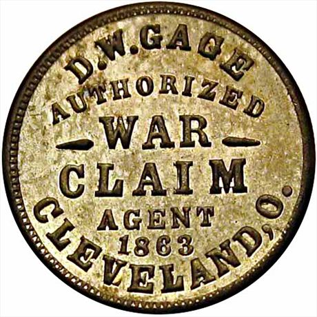 378  -  OH175G-1i  R8  MS64 Tin Plate Cleveland Ohio Civil War token