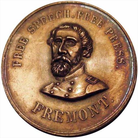 905  -  JF 1864-02 Silver    MS60 1864 John Freemont Political Campaign Token