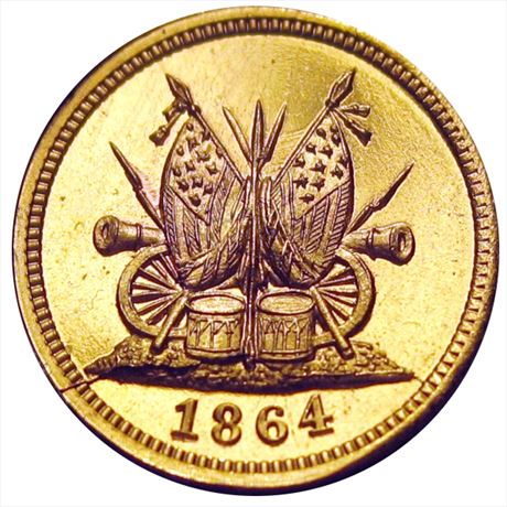 63  -  129/349 k  R9  MS65 Abraham Lincoln Patriotic Civil War token