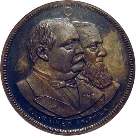 595  -  GC 1888-6 Silver  NGC PF63 Grover Cleveland Political Campaign token