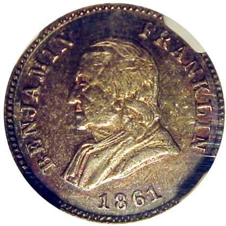313  -  PA525A-1e (fp) R9 NGC MS62 Lancaster PA Civil War token Coin Dealer