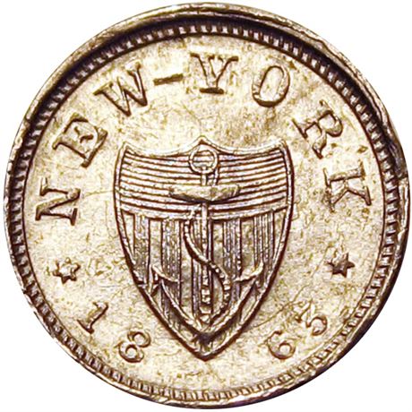 244  -  NY630BK-2e R9 Raw MS60 White Metal New York Civil War token