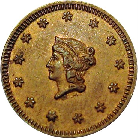 318  -  PA750N-1a R4 Raw AU+ Philadelphia Pennsylvania Civil War token