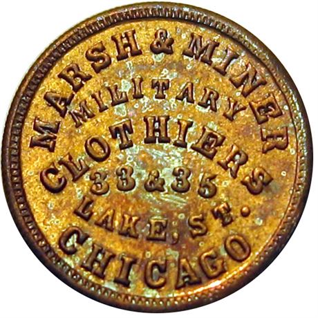 128  -  IL150AK-3b R8 Raw AU+ Chicago Illinois Civil War token