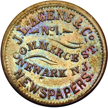 230  -  NJ555A-6a R6 Raw MS63 Newark New Jersey Civil War token