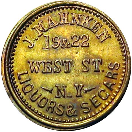 241  -  NY630AT-3a R4 Raw MS62 Segar Dealer New York Civil War token
