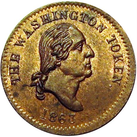 239  -  NY630AD-1a R3 Raw MS63 Coin Dealer New York Civil War token
