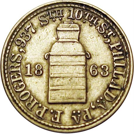 319  -  PA750P-3j R5 Raw EF+ Philadelphia Pennsylvania Civil War token