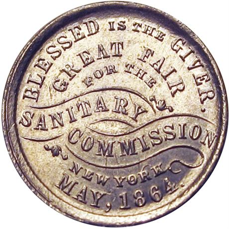243  -  NY630BJ-1e R8 Raw UNC Details Sanitary Fair New York Civil War token