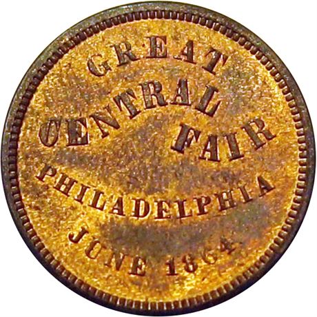315  -  PA750L-1a R2 Raw MS62 Philadelphia PA Sanitary Fair Civil War token