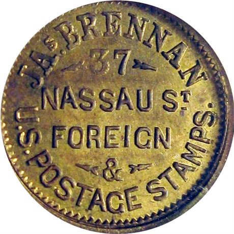 241  -  NY630 I-1b R5 ICG MS62 Stamp Dealer New York Civil War token