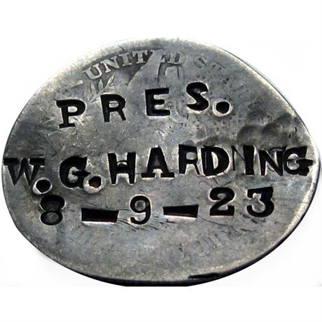 701  -  Funeral Train Coin  Raw EF 1923 Harding