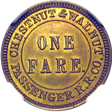 228  -  PA750H-1b R8 NGC MS63 1861 Railroad Pennsylvania Civil War token