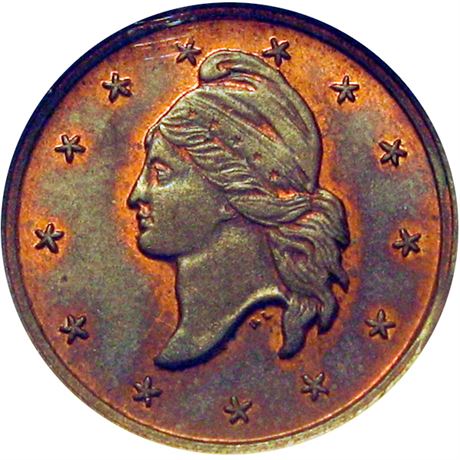 225  -  PA750E-1a R2 NGC MS64 RB Philadelphia Pennsylvania Civil War token
