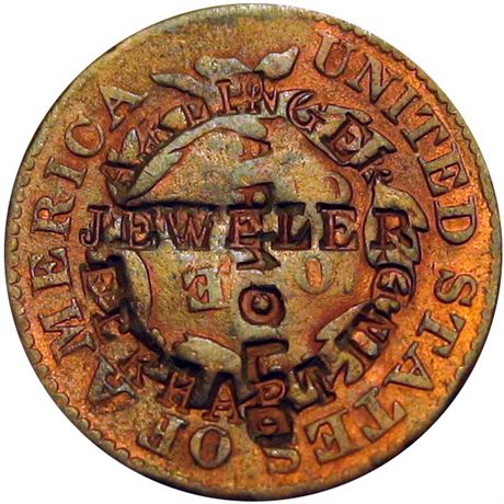275 - A. KLINGER / JEWELER / ELKHART IND on 1831 Large Cent. Raw VF
