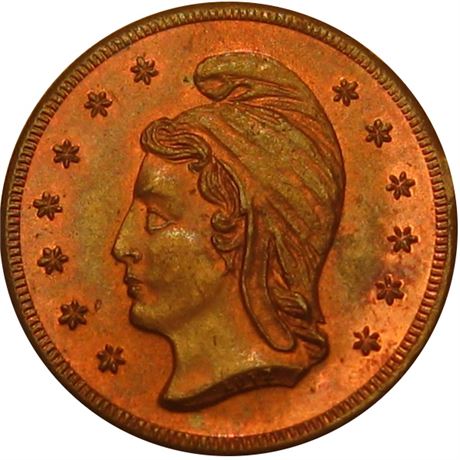 239  -  PA765M-3a R9 NGC MS64 RB Phoenician Head Pittsburgh PA Civil War token