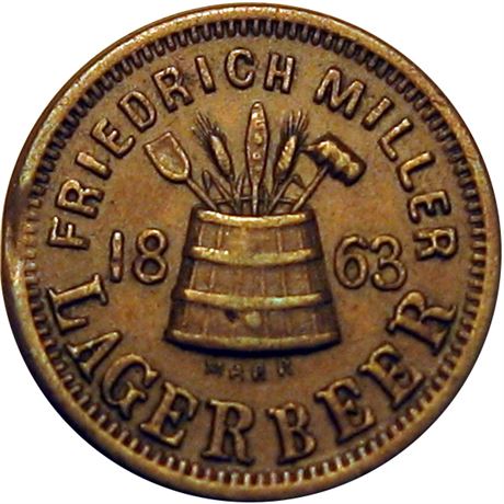 250  -  WI510AB-1a R4 Raw EF Miller Beer Milwaukee Wisconsin Civil War token